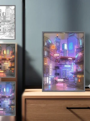 LED Beautiful City Night View Light Painting