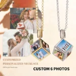 Custom 6 Pictures Fashion 6 faces Cube Necklace - Image 2