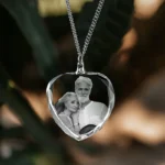 Customized Engrave Photo Heart Square Crystal Glass - Image 2
