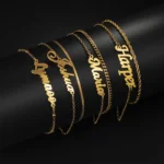 Custom Name Double Chain Style Anklet - Image 3