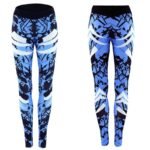 Dark Blue Printed Tight Gym Leggings - Image 2