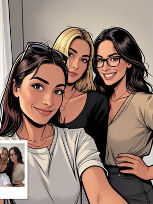 Custom European & American Comic Style Portrait Painting