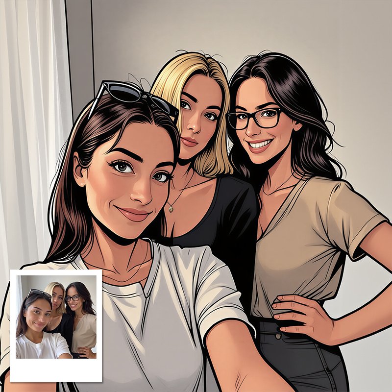 Custom European & American Comic Style Portrait Painting