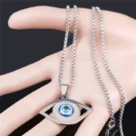 Islam Hamsa Evil Blue Eye Necklace Stainless Steel - Image 5