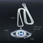 Islam Hamsa Evil Blue Eye Necklace Stainless Steel - Image 6