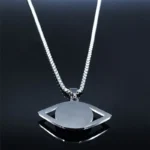 Islam Hamsa Evil Blue Eye Necklace Stainless Steel - Image 3