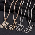 Initial Pendant Necklace Hip Hop - Image 5