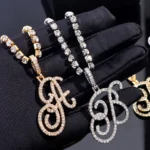 Initial Pendant Necklace Hip Hop - Image 2