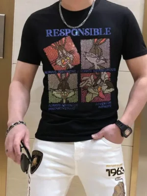 Casual Fashion Rhinestones T-shirt