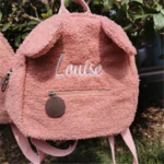 Cute Bear Plush Backpack Embroidered Name - Image 3