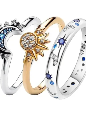 Moon Sun Star Crystal Ring