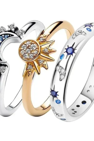 Moon Sun Star Crystal Ring