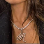Initial Pendant Necklace Hip Hop - Image 4