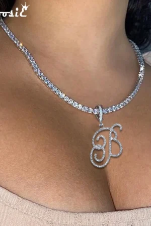 Initial Pendant Necklace Hip Hop
