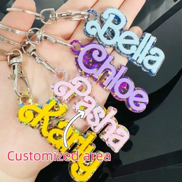 Colored Custom 3D Name Keychain