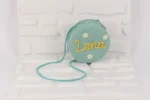 Personalized Round Cake-Shaped Straw Woven Bag - Image 2