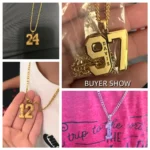 Custom Frosted Sport Number Necklace with Name - Image 4