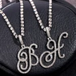 Initial Pendant Necklace Hip Hop - Image 3