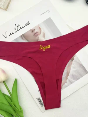 Embroidered Letters Comfortable Panties for Women