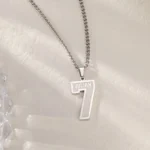 Custom Frosted Sport Number Necklace with Name - Image 3