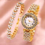 Fashionable Roman-Style Diamond-Encrusted Womens Watch - Image 3