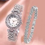 Fashionable Roman-Style Diamond-Encrusted Womens Watch - Image 9