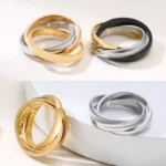Stainless Steel Interlocked Triple Ring - Image 4