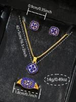 6pcs/Set Fashionable Luxury Blue Rhinestone - Image 4