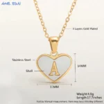 Stainless Steel Heart Initial Necklace - Image 4