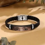 Personalized Eyes Photo Bracelet for Men - Image 2