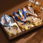 Silk Scarves Hollow Open Bangle Bracelet - Image 5
