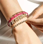 Fat Bubble Slide Initial Letters Bracelet - Image 3