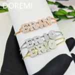 Fat Bubble Slide Initial Letters Bracelet - Image 4