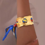 Silk Scarves Hollow Open Bangle Bracelet - Image 2