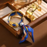 Silk Scarves Hollow Open Bangle Bracelet - Image 3