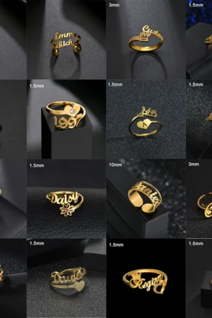 36 Styles Custom Name Ring For Men Women