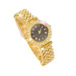 Fashionable Roman-Style Diamond-Encrusted Womens Watch - Image 4