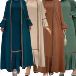 Solid Color Sequin Outer Wear Suit Fashion Elegant Middle East Dress - Image 5