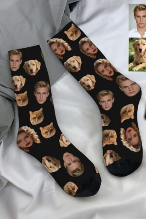 1 Pair of DIY Custom Photo Mid-calf Socks
