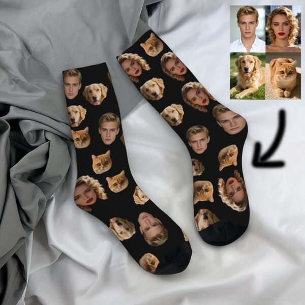 1 Pair of DIY Custom Photo Mid-calf Socks