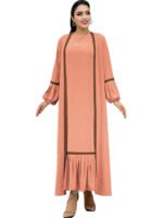 Solid Color Sequin Outer Wear Suit Fashion Elegant Middle East Dress - Image 8
