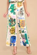 Graffiti Printing Satin Short Sleeve Lapel Shirt Trousers Casual Two-piece Suit - Image 4