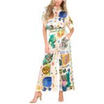 Graffiti Printing Satin Short Sleeve Lapel Shirt Trousers Casual Two-piece Suit - Image 9