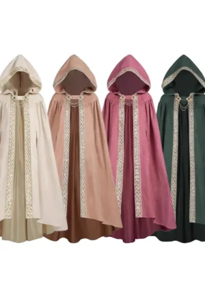 Retro Pastoral Ribbon Edge Hooded