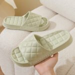 Men's Home Slippers With Plaid Design Women House Shoes Summer - Image 3