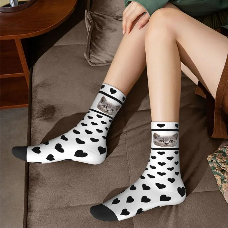 Custom Dog Photo Dress Socks Mens Women - Image 6