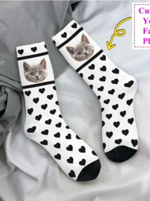 Custom Dog Photo Dress Socks Mens Women