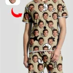 Men's Women's Facial Printed T-Shirt Shorts Set