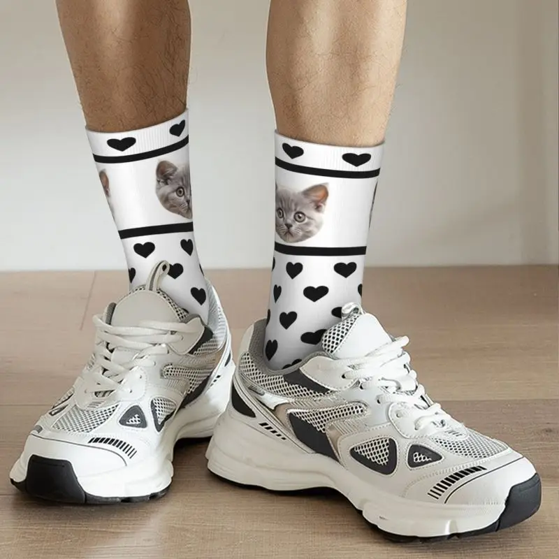 Custom Dog Photo Dress Socks Mens Women - Image 5