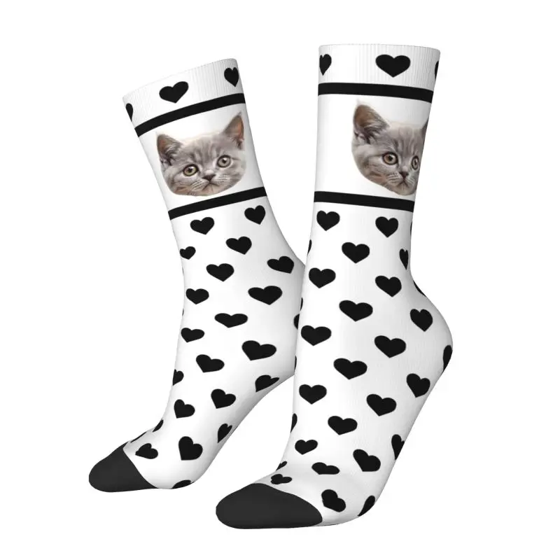 Custom Dog Photo Dress Socks Mens Women - Image 3